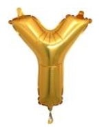 Y Harfi Altin Gold Folya Balon 14 Inc 38 Cm