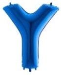 Y Harfi Mavi Folyo Balon 40 Inch 100Cm
