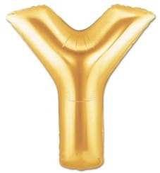 Y Harfi Sari Gold Altin Folyo Balon 40 Inch 100Cm