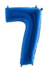 Yedi Rakam Mavi Folyo Balon 40 Inch 100Cm